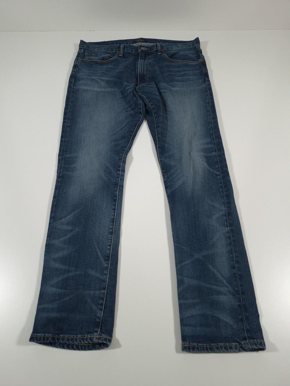 Polo Ralph Lauren The Sullivan Slim Straight Jeans Mens 34x32 Blue Stretch Denim